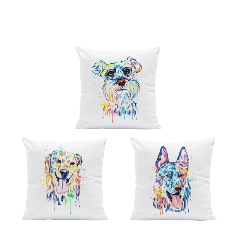 Милая Подушка Акварельная шар пей Хаски квадратная мультяшная украшение