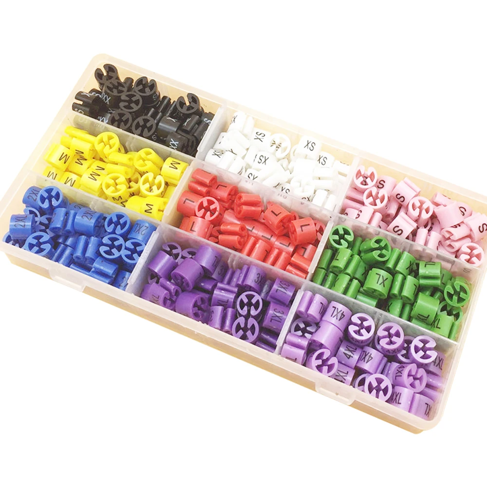 Вешалка для одежды набор маркеров размера с цветовым кодированием (XXS - 4XL)