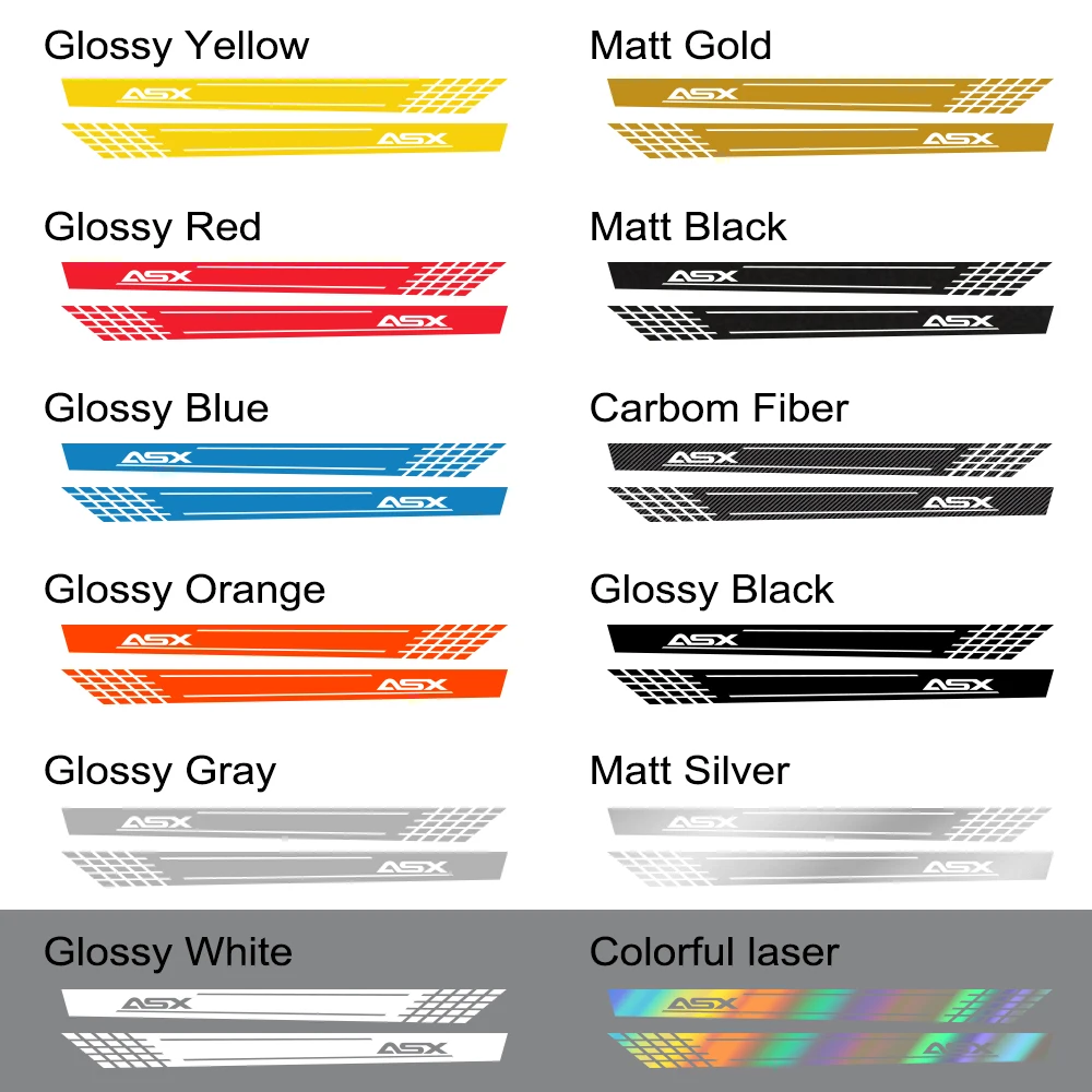 

2pcs Car Side Skirts Stickers Auto Vinyl Film Long Side For Mitsubishi ASX Decals Decoration DIY Styling Tuning Car Accessories