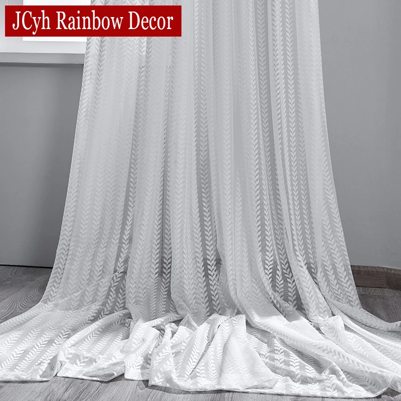 

Modern White Lace Sheer Curtains for Living Room Striped Voile Tulle Curtains for Bedroom Window Curtains Drapes Voilage Rideaux
