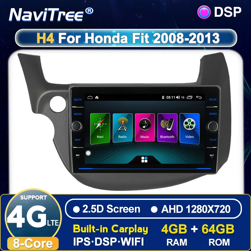 8Core Android Системы 2.5D автомобильный DVD для Honda Fit Джаз 2008 2013 мультимедиа головное