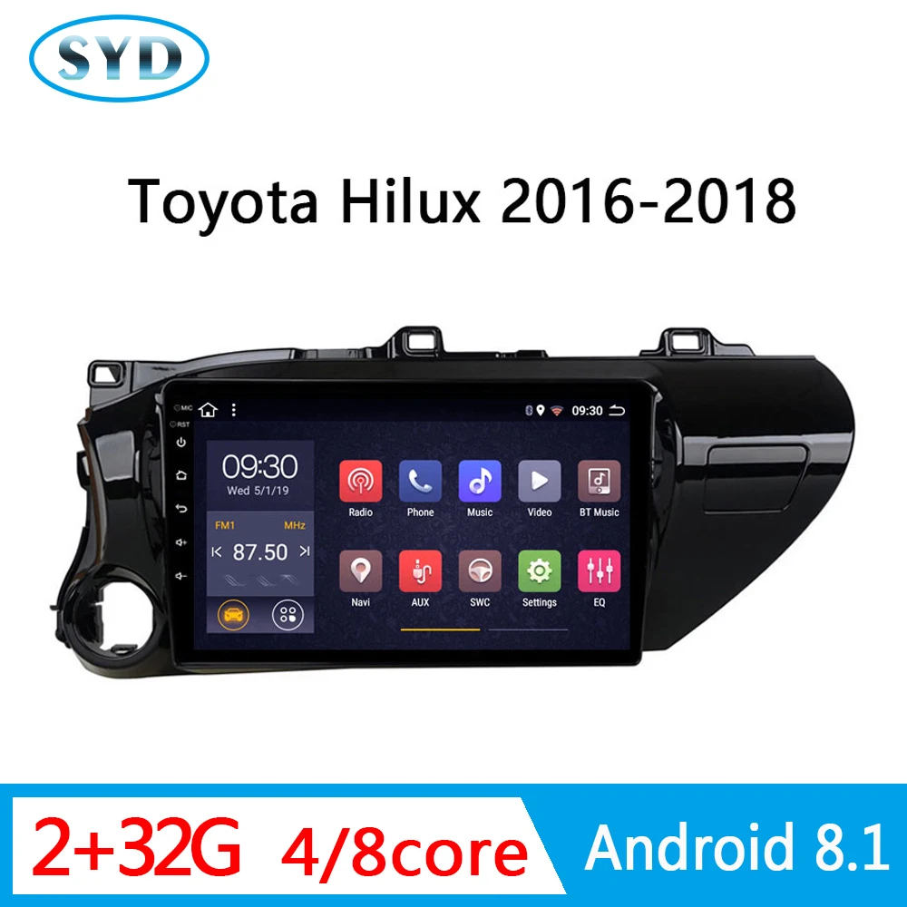 Android 8 1 RAM 2G core автомобильный головное устройство для TOYOTA Hilux 2016 2017 2018 Мультимедиа