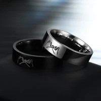 new stainless steel ring hand in hand titanium couple rings engraved with i love you fashion mens womens jewelry wholesale