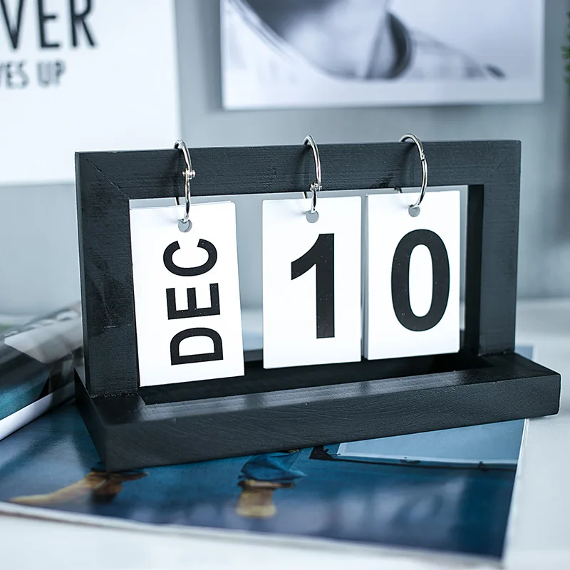 Креативный простой деревянный календарь украшение для стола маленькое кабинета
