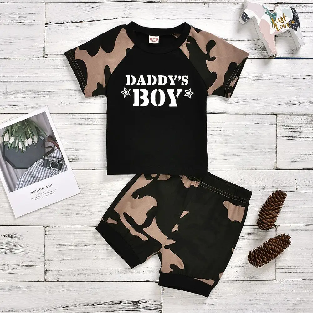 Toddler Kid Infant Baby Boy T-shirt Tops+yellow Letter Pants Outfit Summer Holiday Clothes | Детская одежда и обувь