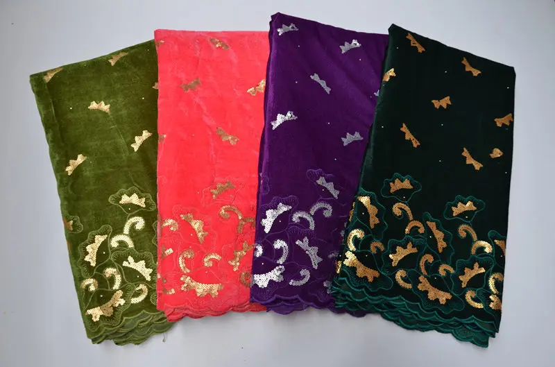 

African Lace Velevt Lace Fabric with Sequins Nigerian Swiss Soft Fabric Mesh Lace Popular Sequence Lace for Women