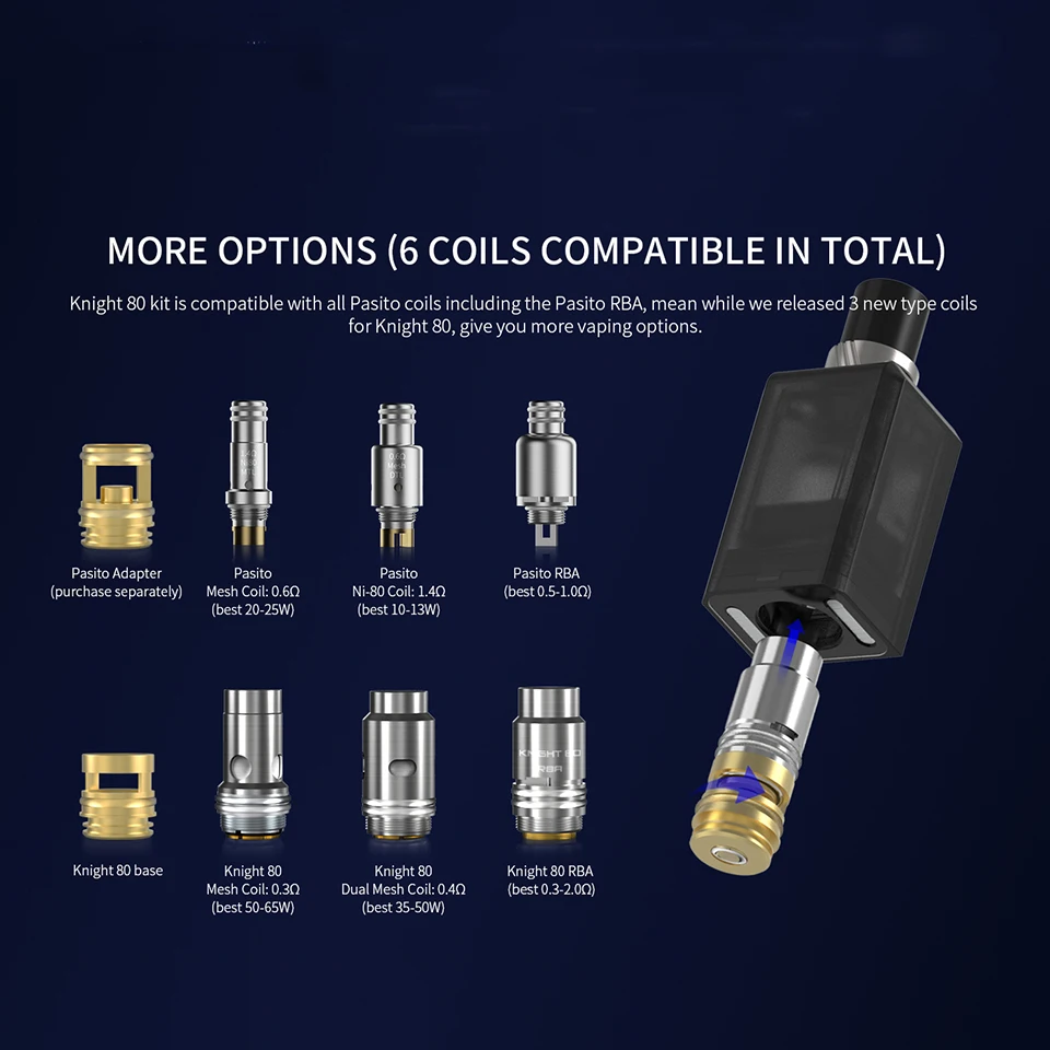 Newest Smoant Knight 80W Kit Vape Pod e-cig kit single 18650 bat mesh coil 0.3ohm 0.4ohm with 0.96inch OLED Screen Box Mod | Электроника