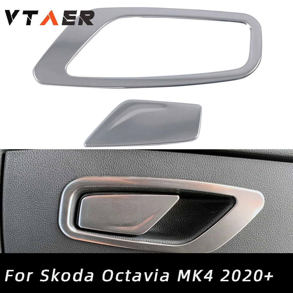 

Для Skoda Octavia Mk4 Liftback RS 2020 2021 2022 нержавеющая Матовая Внутренняя перчатка чехол для ручки автомобильные аксессуары