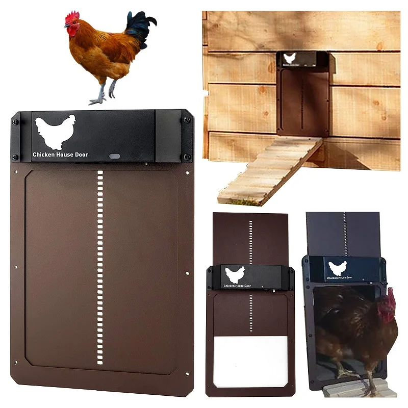 

Automatic Chicken Coop Door Light-Sensitive Automatic Chicken House Door Opening Timer Chicken Pet Dog Cages Door Dropship
