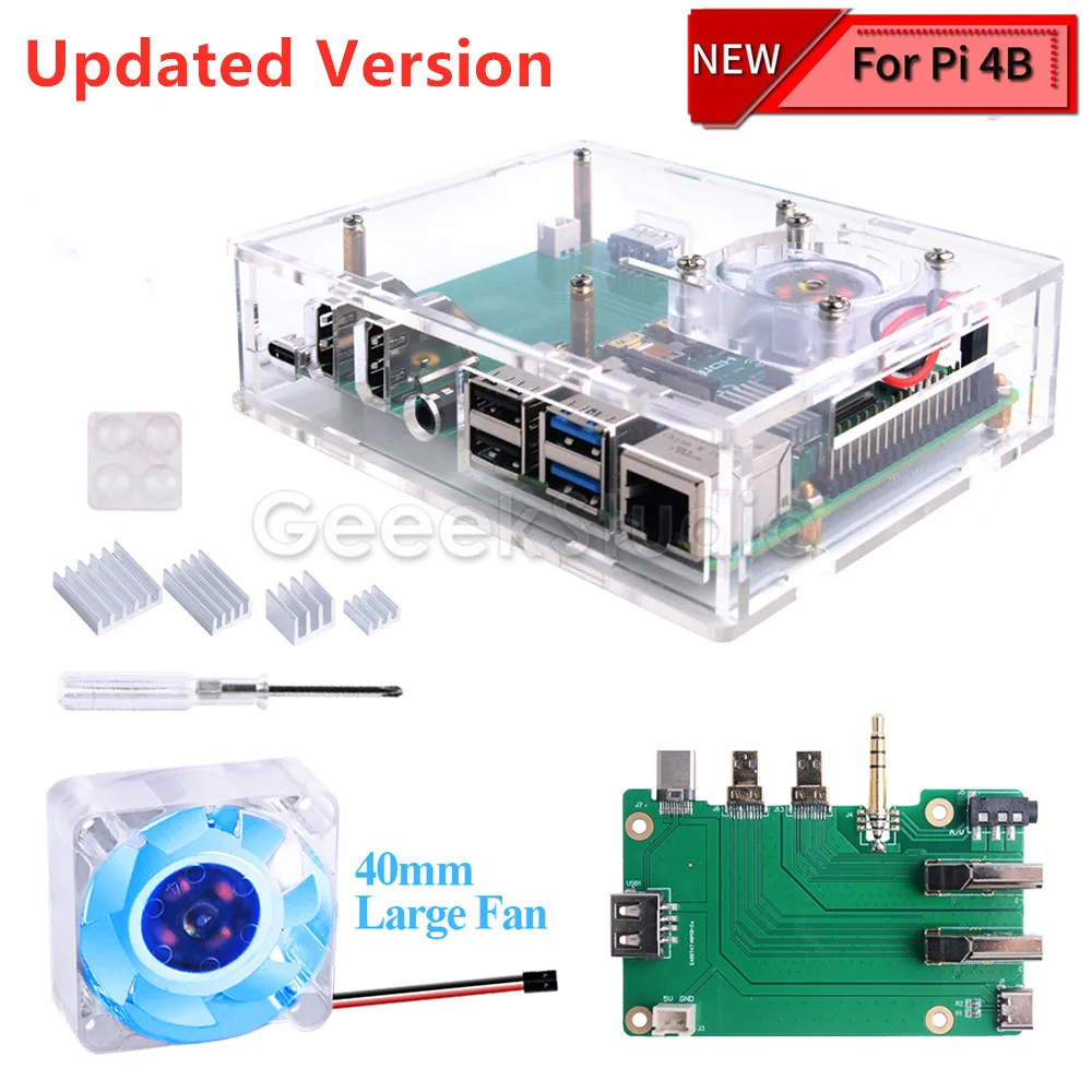 Новая акриловая ТВ приставка Raspberry Pi с 4010 сисветодиодный светодиодным
