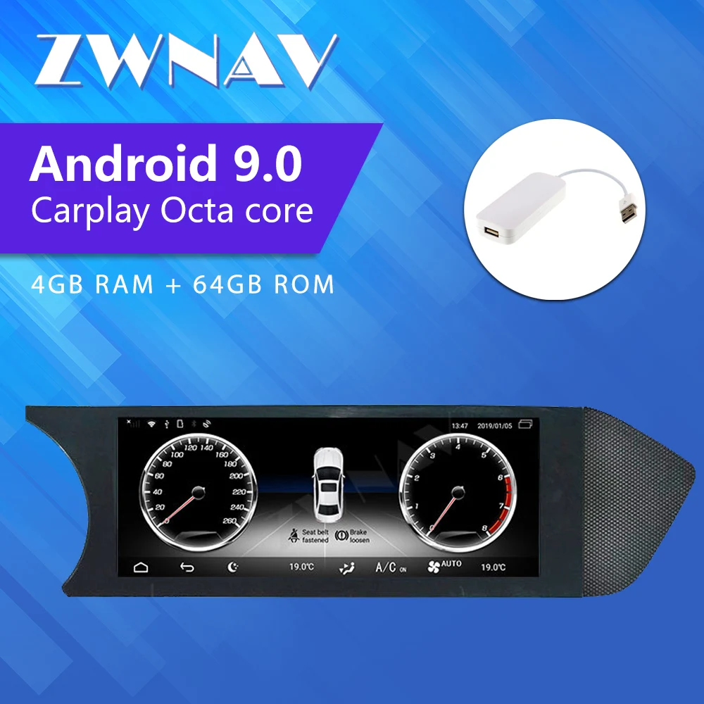 

ZWNAV Android 9.0 Car Stereo Player Video For Mercedes-Benz C C204 (2011.6 2012 2013 2014) GPS Navigation Octa Core Capacitive