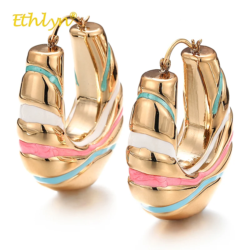 Ethlyn Модные женские разноцветные геометрические серьги 2018