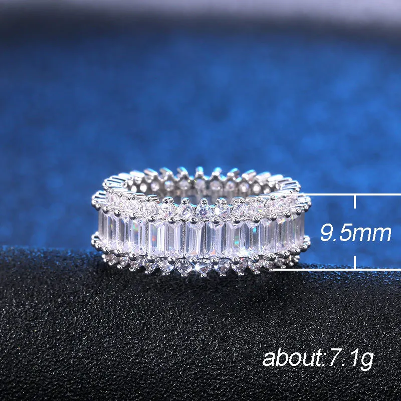 

2021 Luxury Round Princess 925 Sterling Silver Eternity Band Rin For Women Anniversary Gift Jewelry Wholesale R5548