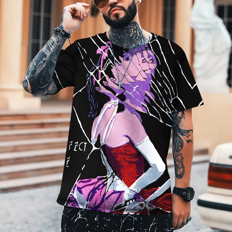 

Two-dimensional Abstract Art 3D Printing Men's Shirt High Cold And Deep Meaning Color Stitching Brand Clothing Oversized 9XL
