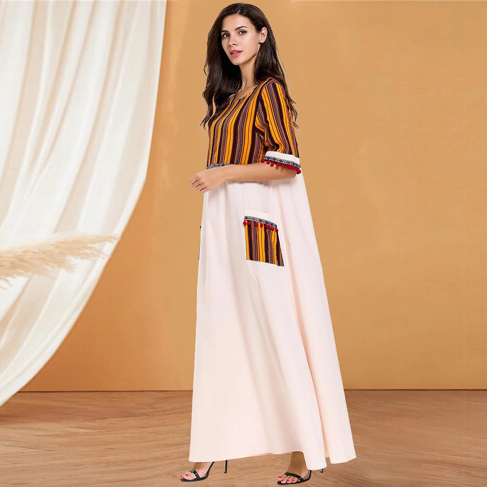 Summer Vestidos Musulman Mujer Ramadan Abaya Arabic Hijab Muslim Dress Turkish Islamic Clothing Dresses Abayas For Women Dubai |