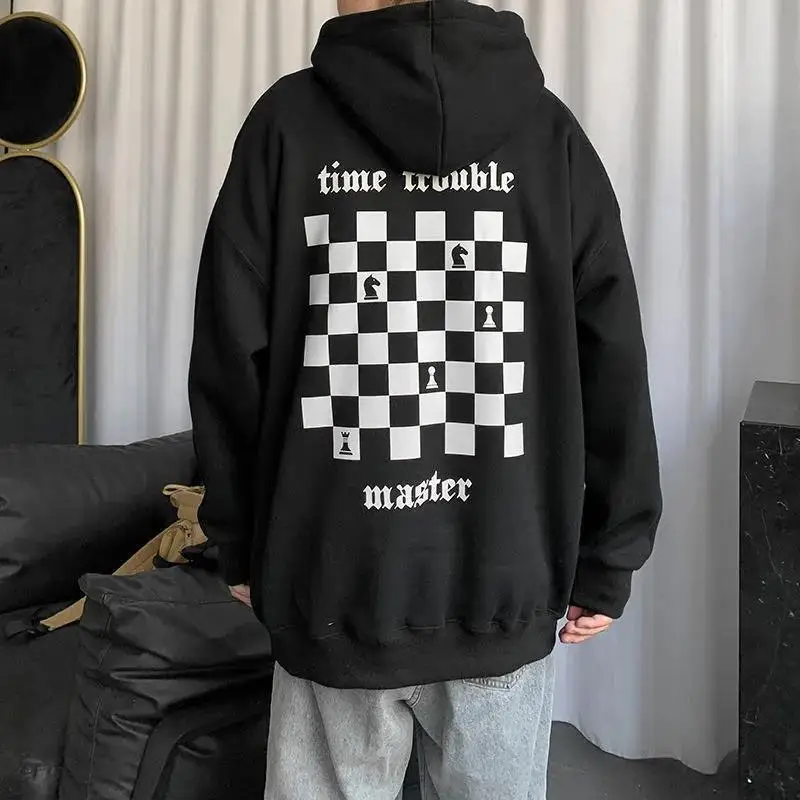 

Plaid Printed Men's Hooded Ins Autumn And Winter Models All-match Clothes Pure Cotton Plus Velvet 2021 New Tide Brand Jacket