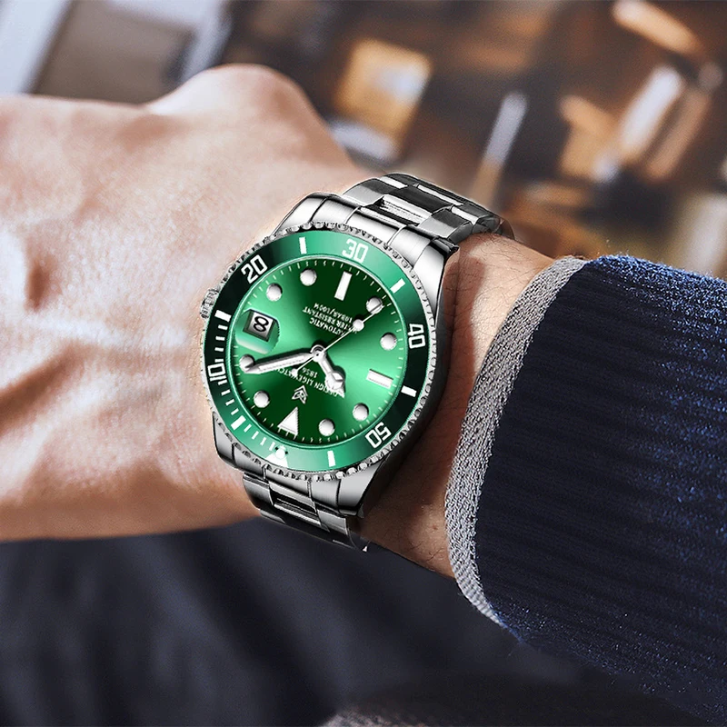 Мужские механические часы LIGE 2020 автоматические мужские роскошные деловые