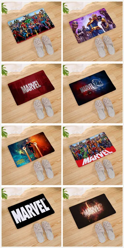 Marvel логотип супергероя печать современный домашний коврик стелька кухонный ковер крытый Открытый Добро пожаловать ванная комната Противоскользящие коврики 80 см
