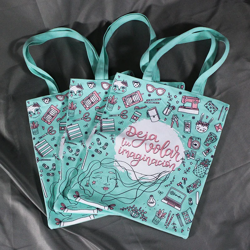 Переносная Холщовая Сумка с мультяшным принтом Экологичная сумка для покупок