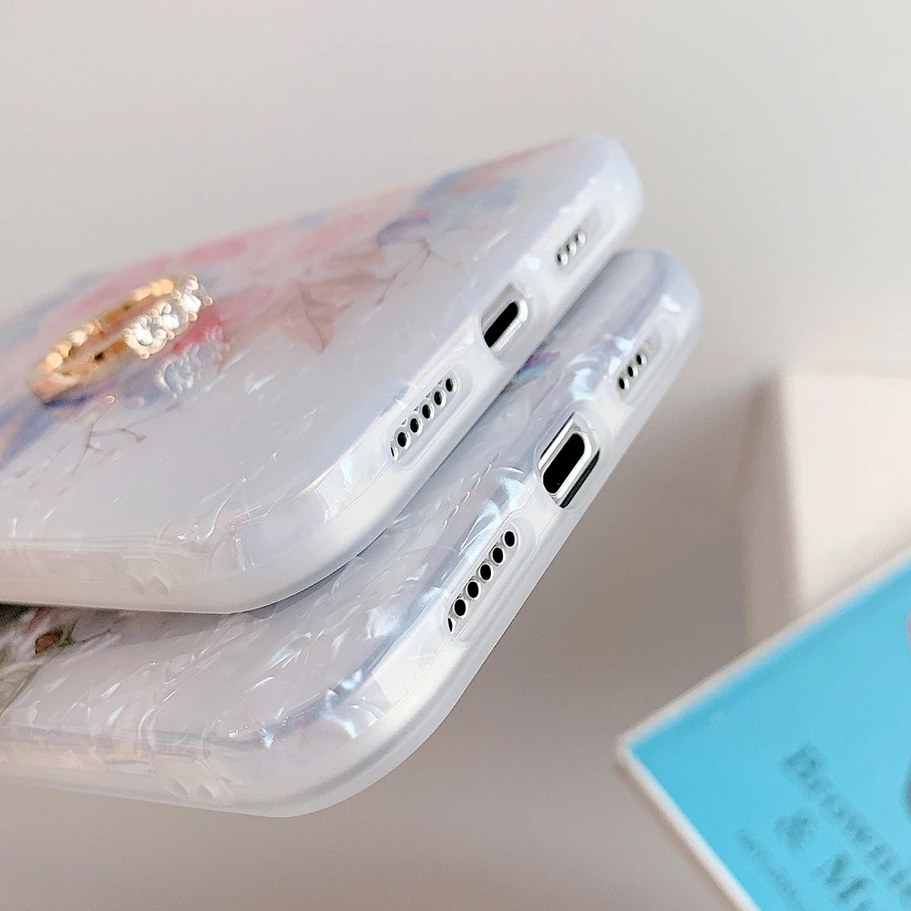 Чехол для телефона LOVECOM с цветочным рисунком iPhone 11 Pro Max 12 XR XS 6 6S 7 8 Plus мягкий чехол