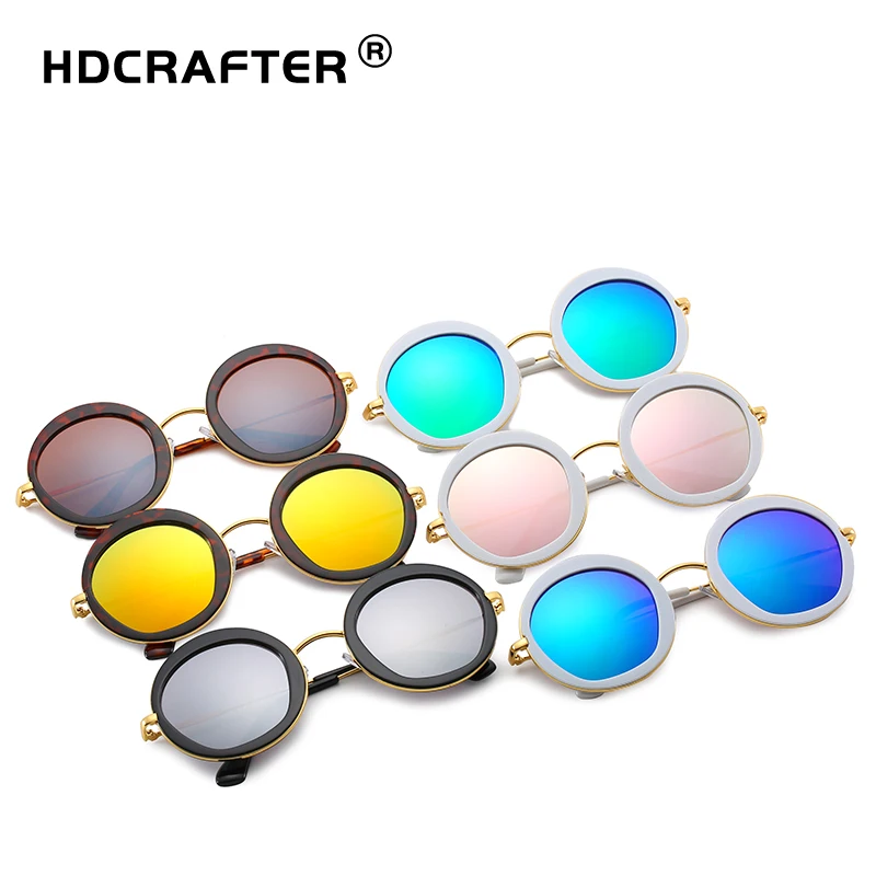 Круглые мужские Солнцезащитные очки женские Модные металлические оправы sonnenbrille