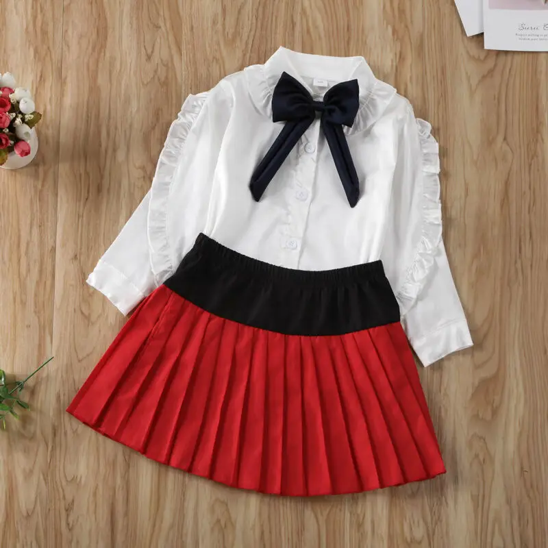 Коллекция 2020 года комплект школьной одежды для девочек белые топы с длинными