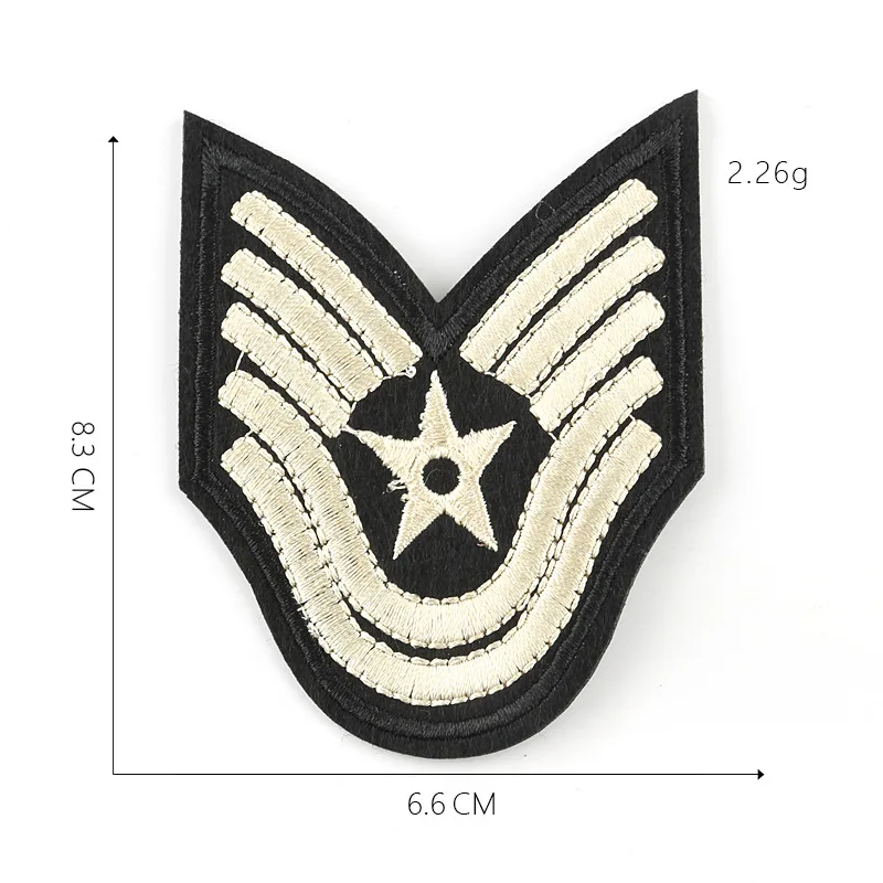1-PCS-G-104 Военный Ранг патчи Одежда аппликации вышитые полосы значки железа на аппликации наклейки в форме медали для одежды@ G - Цвет: 1-PCS-G-104