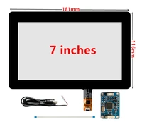 7 inch 181mm116mm industry capacitive touch digitizer touch screen panel glass usb driver board