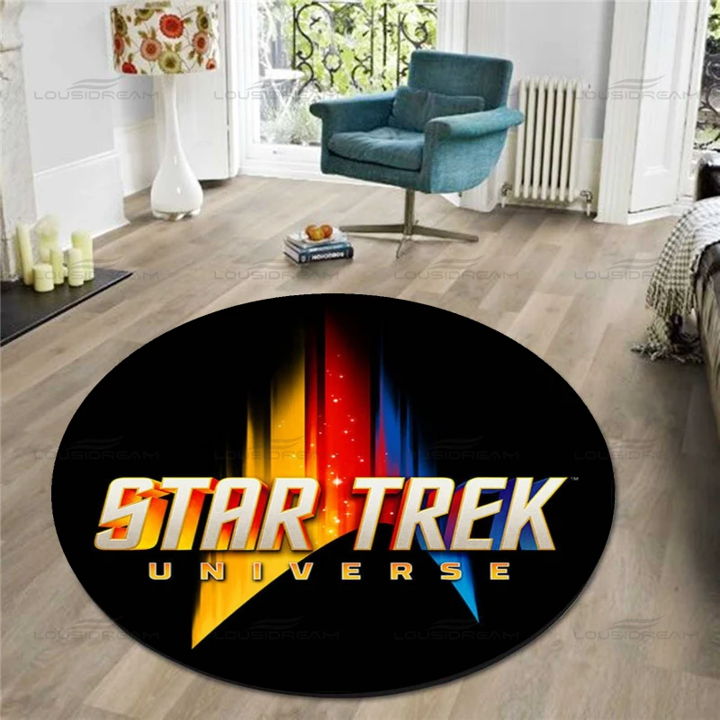 

Декоративный ковер Star Trek с логотипом, Круглый фланелевый ковер для научной фантастики, современный домашний напольный коврик для гостиной, ...
