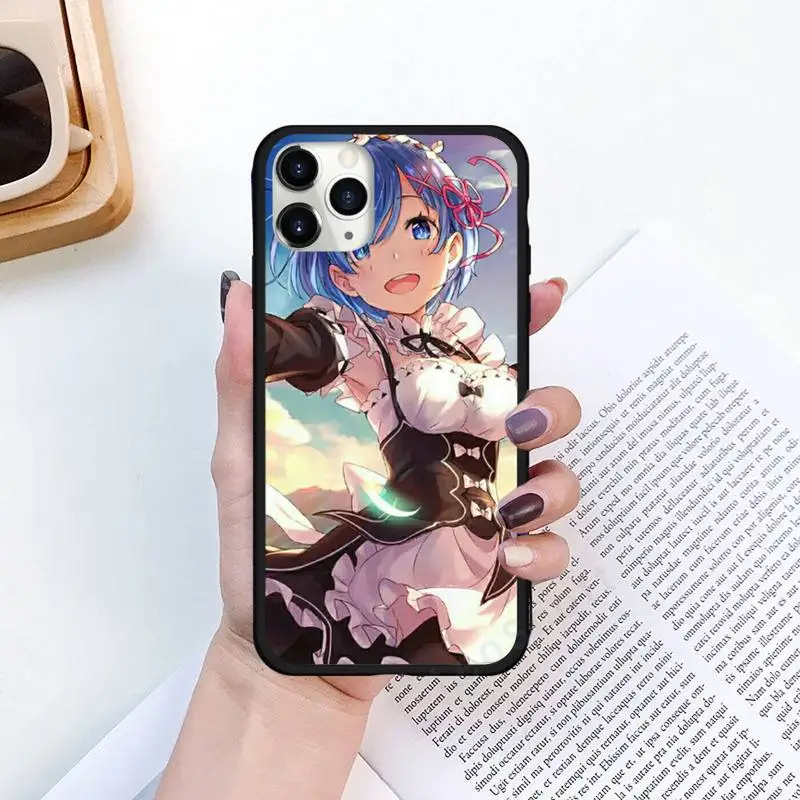 

Japan Anime Re Zero Rem Phone Case for iPhone 11 12 pro XS MAX 8 7 6 6S Plus X 5S SE 2020 XR Luxury brand shell funda coque