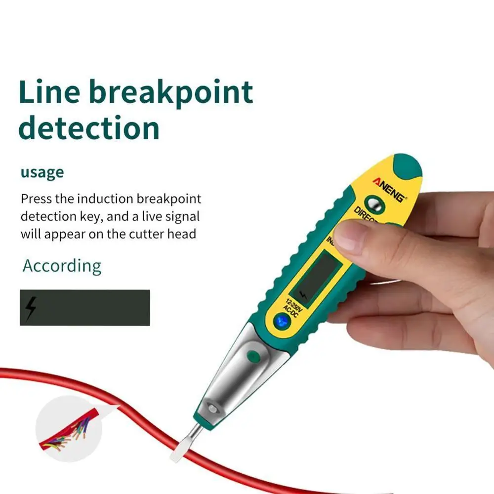 Цифровой тест карандаш er электрический детектор напряжения ручка дисплей 12 250 В