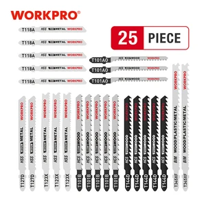 Лезвия для пилы WORKPRO 25 шт., Т-образный хвостовик, полотна для резки дерева, пластика, металла, изготовлены из HCSHSSBIM