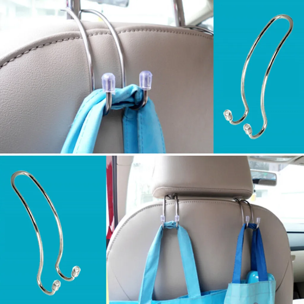 2pcs Car Seat Headrest Hanger Bag Hook Holder for Mercedes W203 BMW E39 E36 E90 F10 Volvo XC60 Audi A4 A6 Accessories | Автомобили и