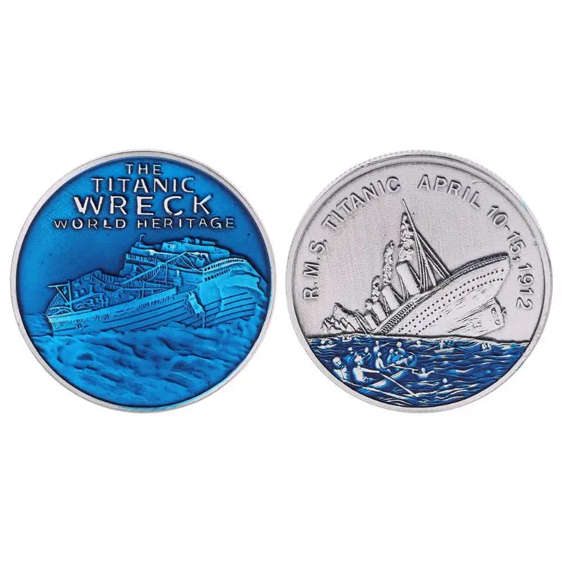 

Ocean Blue Silver Badge R.M.S Titanic April 10-15,1912 Titanic Ship In Memory of Rms Victims Commemorative Coins
