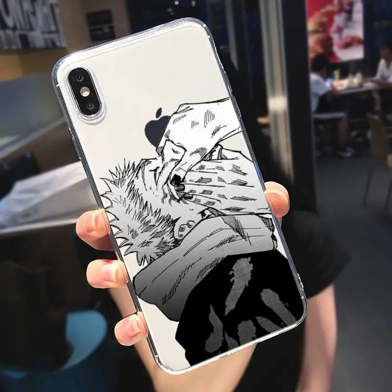 

Anime Cartoon Jujutsu Kaisen Phone Case Transparent for iPhone 6 7 8 11 12 s mini pro X XS XR MAX Plus