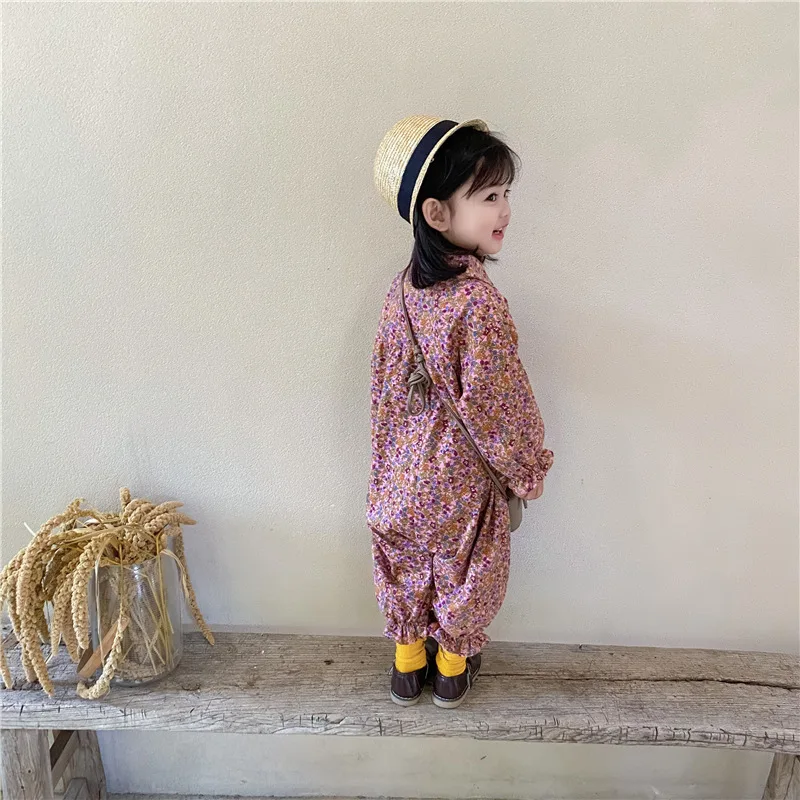 

Girls Jumpsuit Children Clothing 2020 Autumn New Toddler Casual Floral Tooling Baby Kids Clothes Japanes & Korean Style 1-6 Y