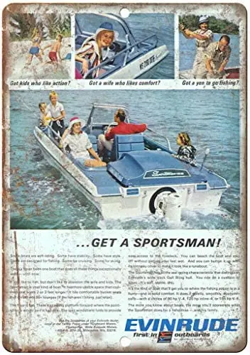 

Evinrude Boat Outboard Motor Vintage Ad Reproduction Metal Sign L56