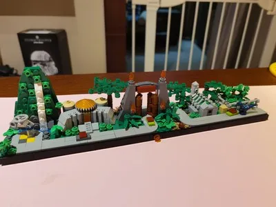 BuildMoc Парк Юрского периода Динозавр мир Skyline архитектура MOC лес модульный дом