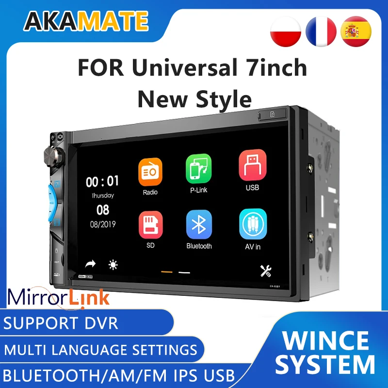 

2din Car Radio Car Video Players Bluetooth Car Radios With Mirrorlink FM/AM 4AHD Rear camera MP5 Player multimedia for Radio Car