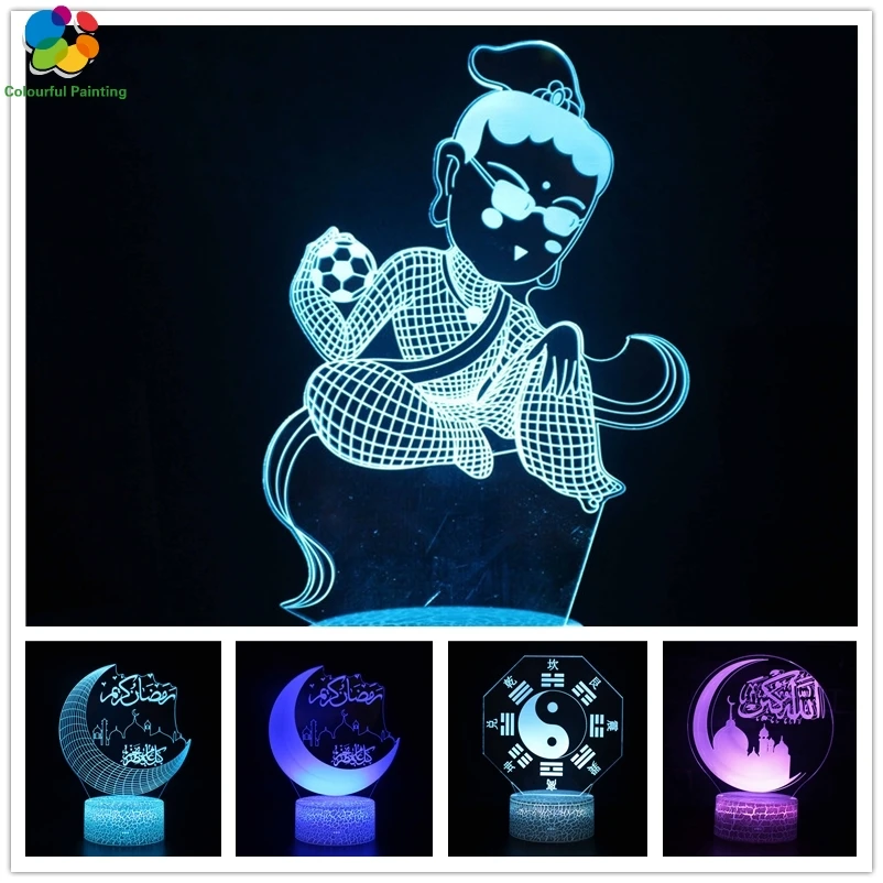 Пульт дистанционного управления религия Будда ислам Христос 3D свет светодиодный