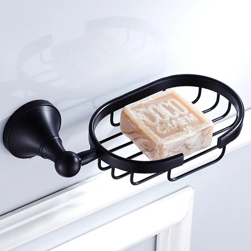 

Oil Rubbed Bronze Wall Mounted Black Brass Bathroom Soap Basket New Bath Soap Dish Holders Bathroom Products
