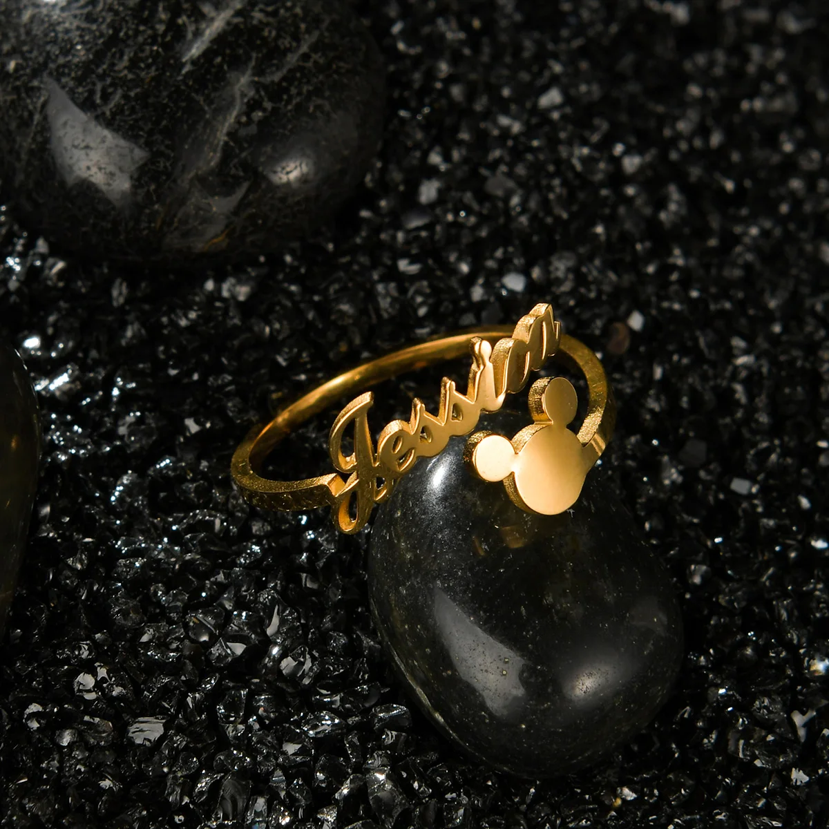 Кольца женские из нержавеющей стали регулируемые с бабочкой | Украшения и