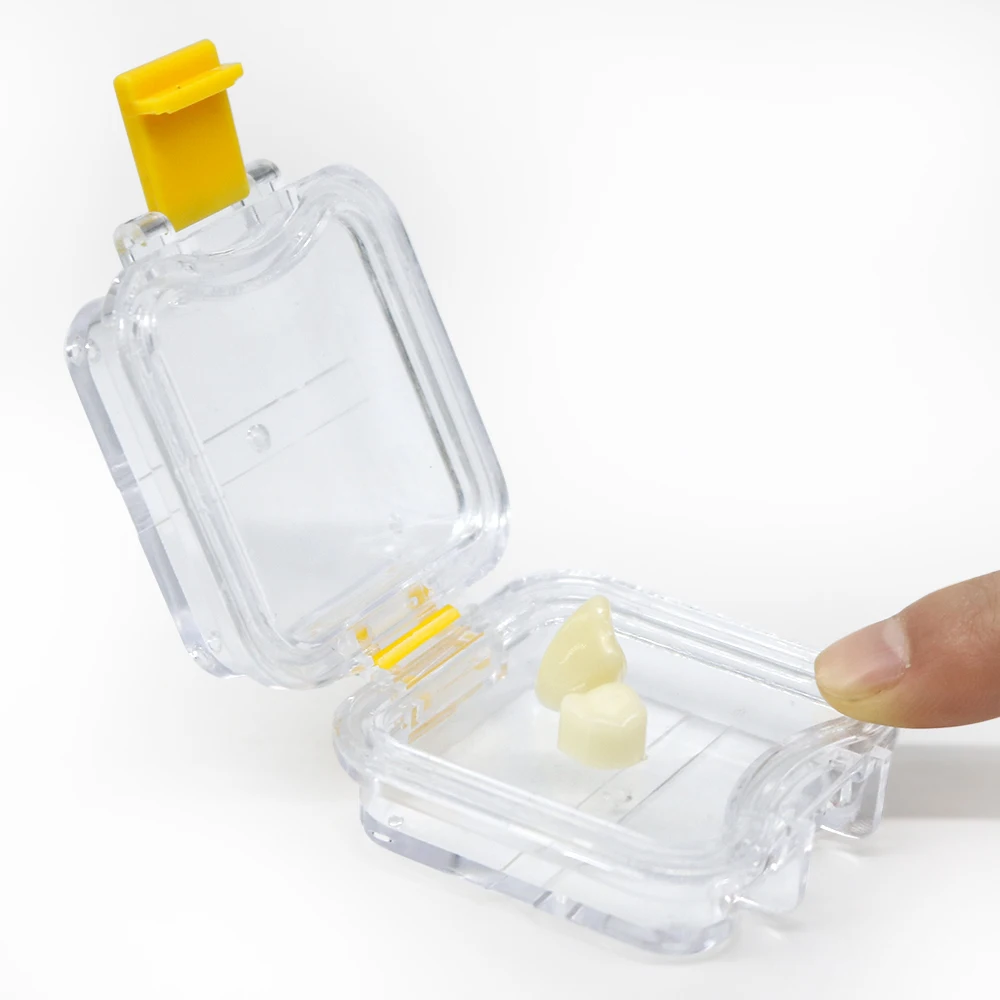 50Pcs/Lot Dental Tooth Box with Film Clear Plastic Denture Storage Case Membrane |
