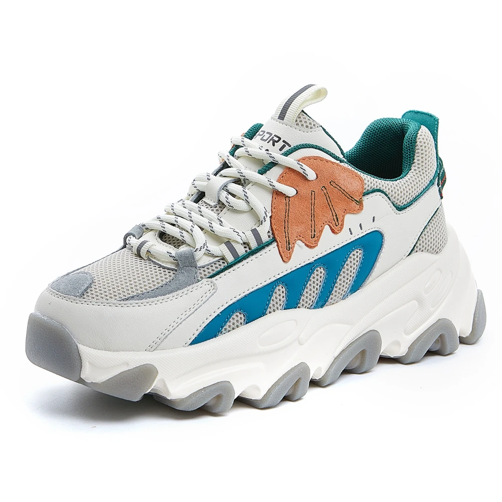 

Women 2021 Fashion Lace Up Vulcanized Sneakers Woman Breathable Casual Sport Platform Wedge Running Shoes Zapatos Mujer H0009