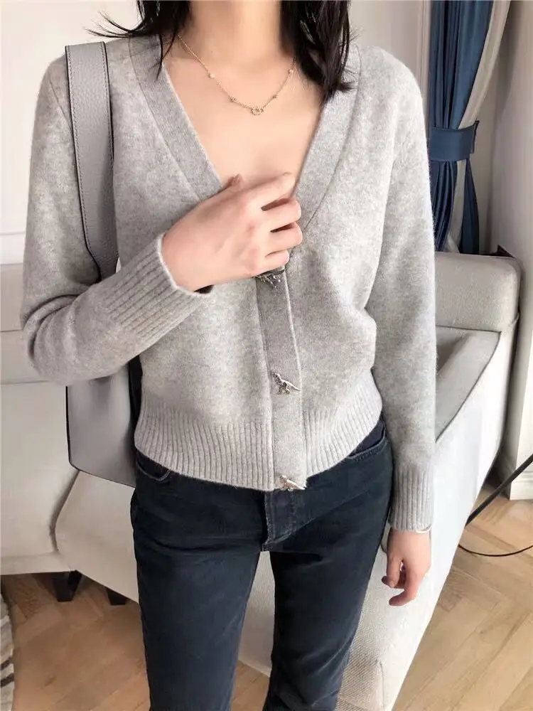 Женские свитера скандинавский нишевый бренд другая история Осень Новый кардиган