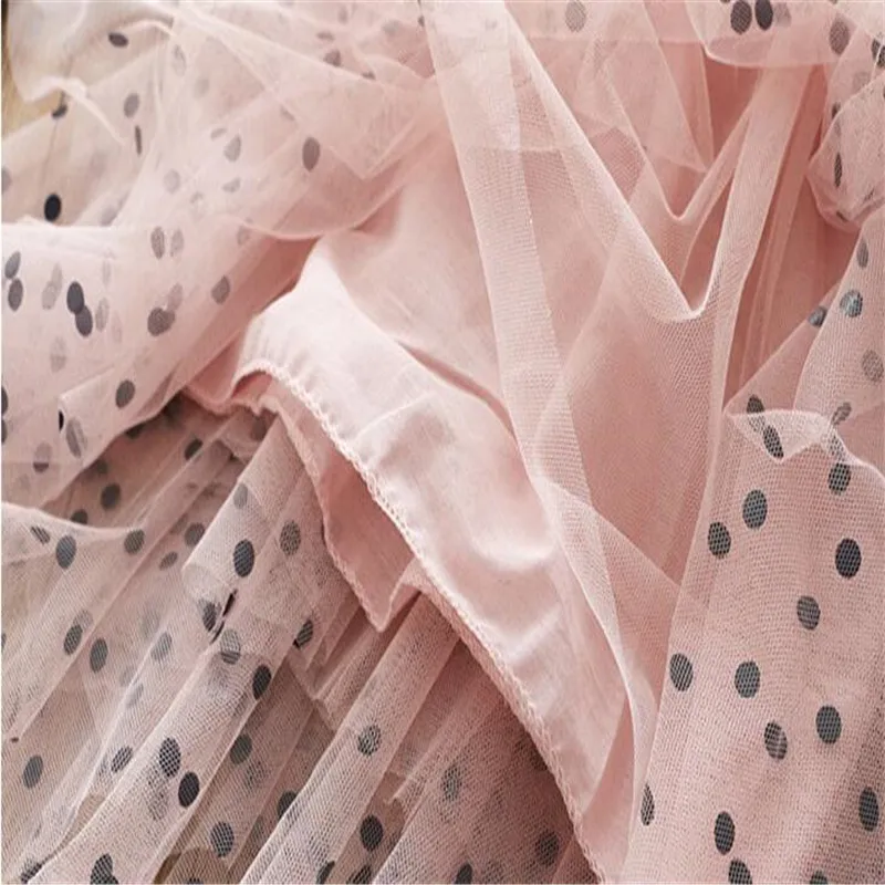 Тюлевая юбка пачка в горошек для маленьких девочек на весну и лето серая розовая