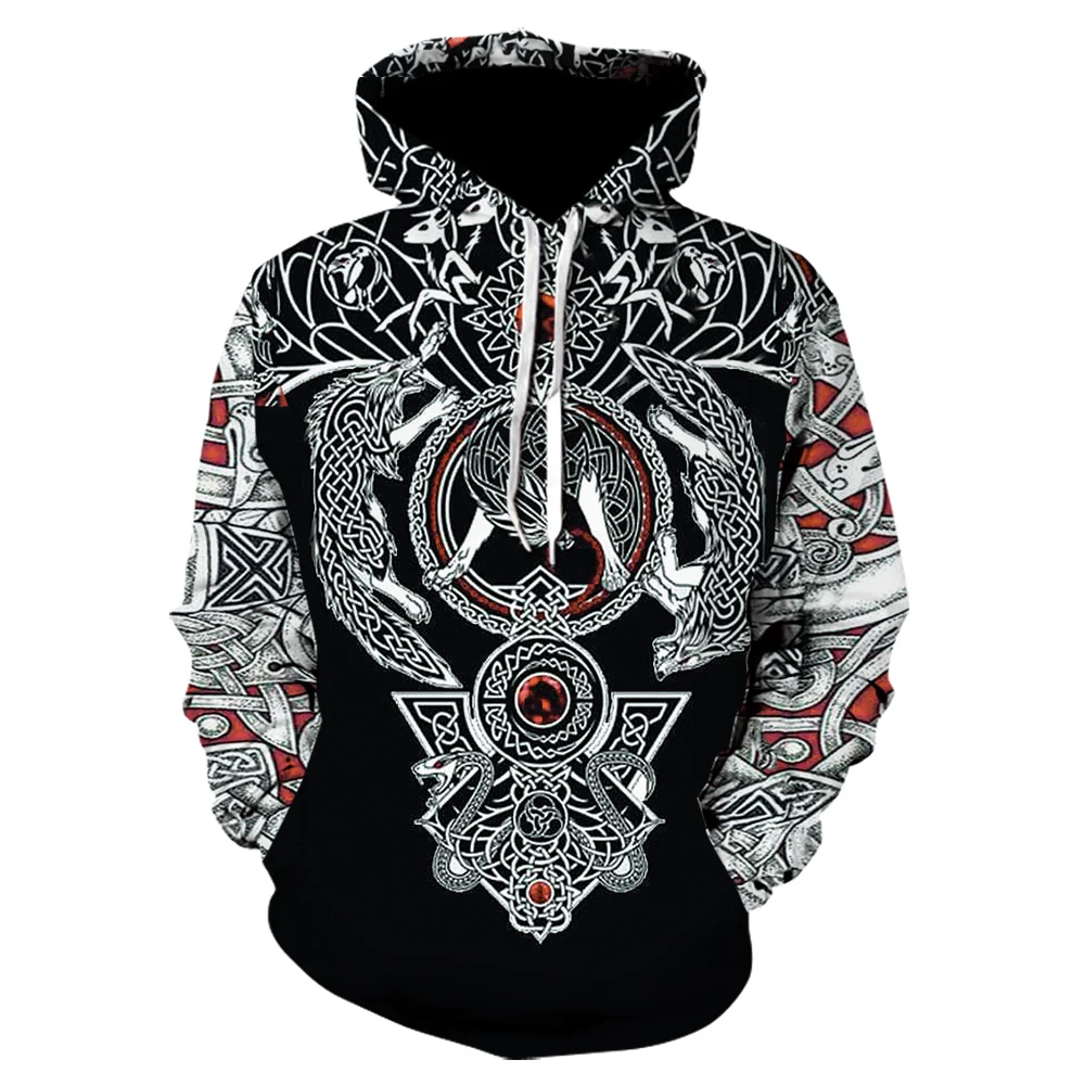 

Hoodies Men 2021 Odin Vikings Sweatshirts 3D print Hooded Sweatshirt Viking Winter Autumn Sportswear black jacket men oversize