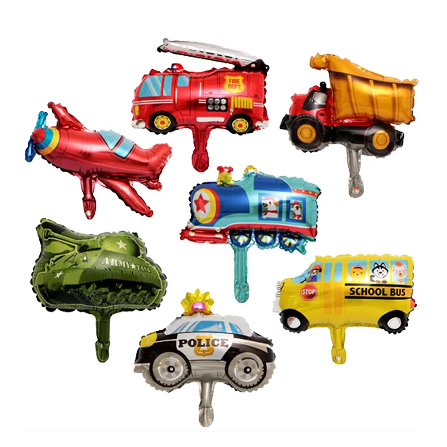 Новые Мультяшные автомобили алюминиевые воздушные шары украшения гелиевая