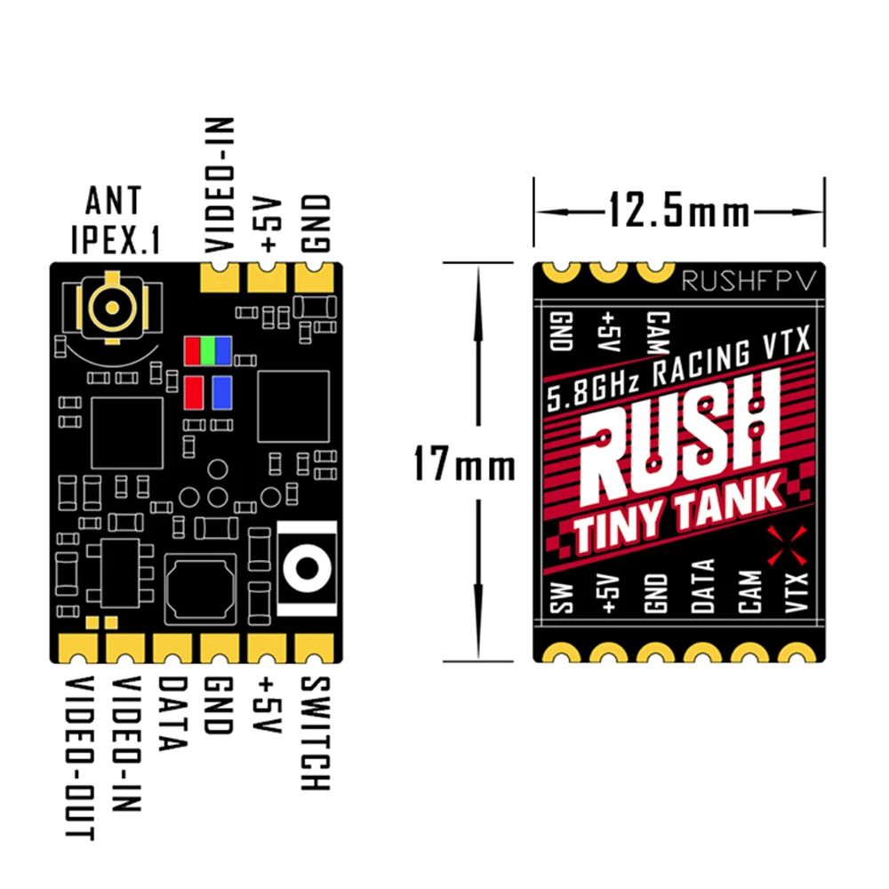 видеопередатчик rush tiny tank fpv vtx 48ch 350mw с emax nano foxeer l