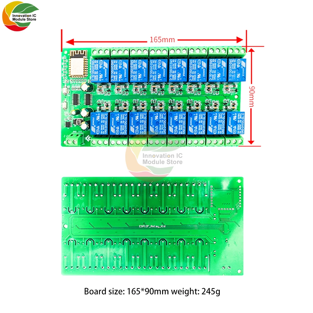 Релейный модуль Esp-12f Esp8266 Wifi 16-полосный релейный источник питания режим